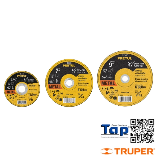 Imagen de DISCO T 41 113 4-1/2"X1 MM CORTE FINO METAL PRETUL