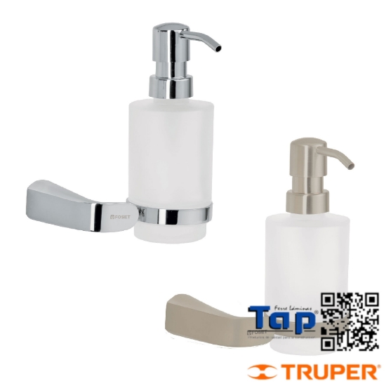 Imagen de DISPENSADOR JABON A PARED LATON SATINADO FOSET