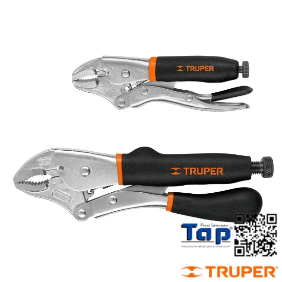 Imagen de PINZA PRESION CURVAS MANGO VINIL TRUPER JGO 2