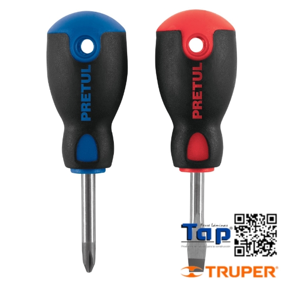Imagen de DESARMADORES 006 1/4"X038 1-1/2" MANGO COMFORTGRIP PRETU DUO