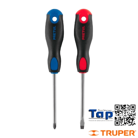 Imagen de DESARMADORES 006 1/4"X100 4" MANGO COMFORTGRIP PRETUL DUO