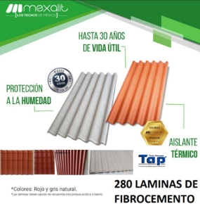 Imagen para la categoría 280 LAMINA FIBROCEMENTO P-7 Y TEJA