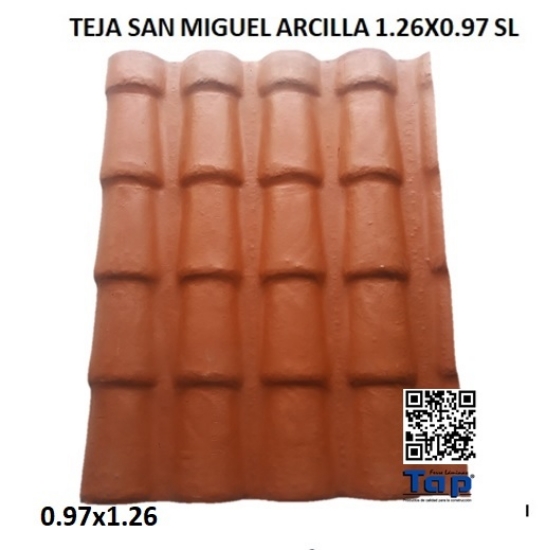 Imagen de TEJA SAN MIGUEL ARCILLA 1.26X0.97 SL
