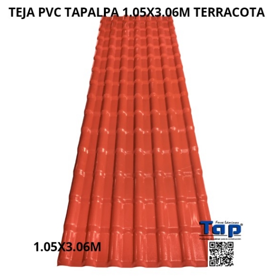 Imagen de TEJA PVC TAPALPA 1.05x3.06m TERRACOTA