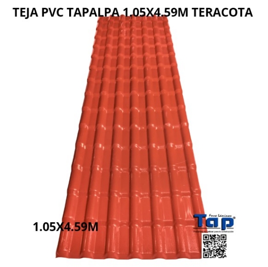Imagen de TEJA PVC TAPALPA 1.05x4.59m TERACOTA