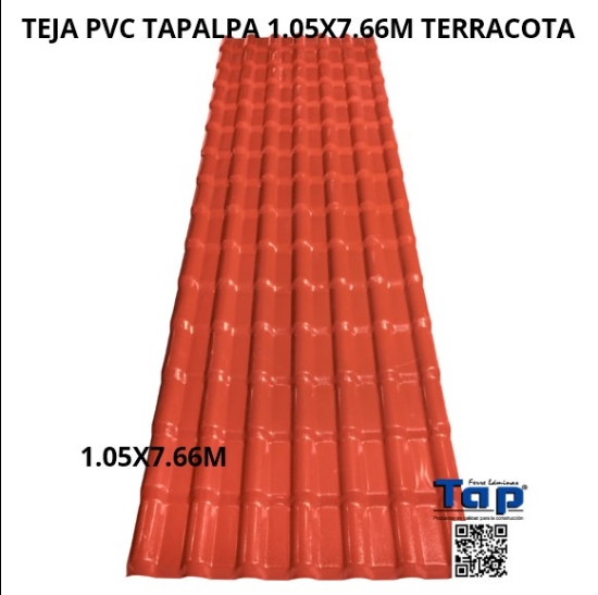 Imagen de TEJA PVC TAPALPA 1.05x7.66m TERRACOTA