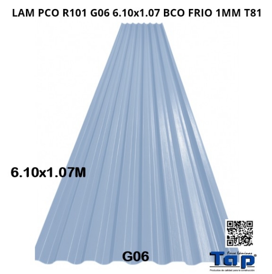 Imagen de LAM PCO R101 G06 6.10x1.07  BCO FRIO 1MM T81