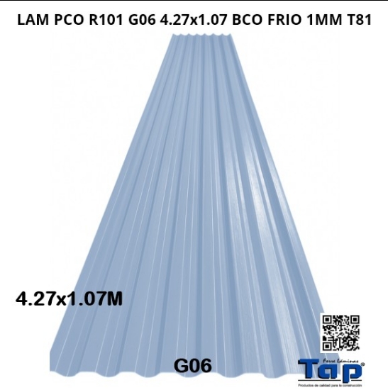 Imagen de LAM PCO R101 G06 4.27x1.07  BCO FRIO 1MM T81
