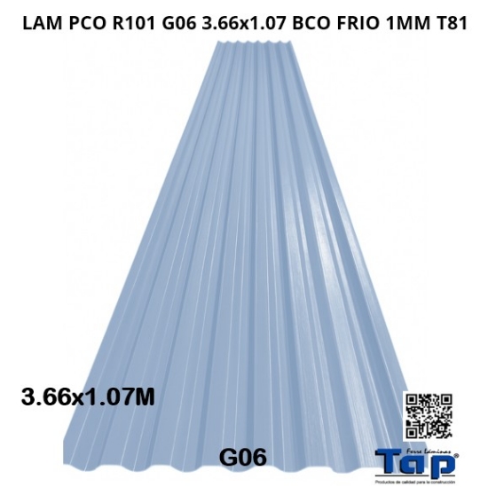 Imagen de LAM PCO R101 G06 3.66x1.07  BCO FRIO 1MM T81