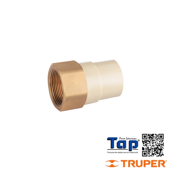 Imagen de ADAPTADOR HEMBRA CPVC 038 1-1/2" C INSERTO METALICO FOSET