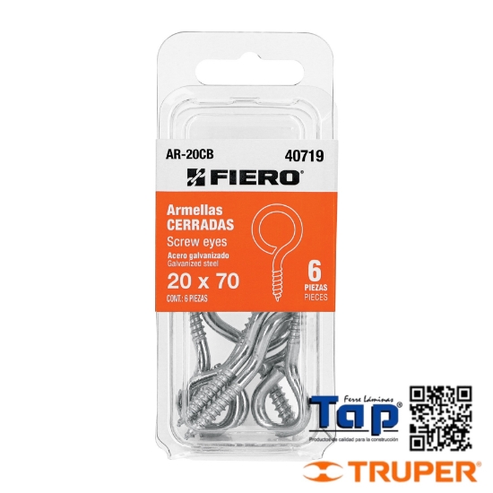 Imagen de ARMELLAS CERRADAS DE 20 X70 FIERO BLISTER C 6