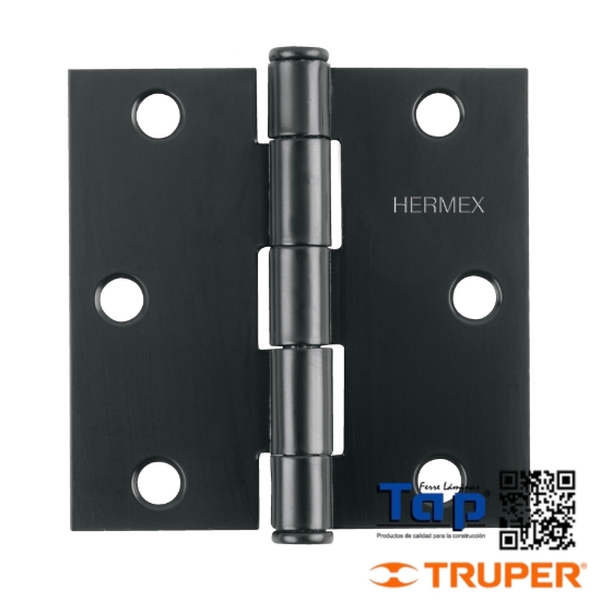 Imagen de BISAGRA CUA 051 2" NEGRO MATE CBZA PLANA HERMEX