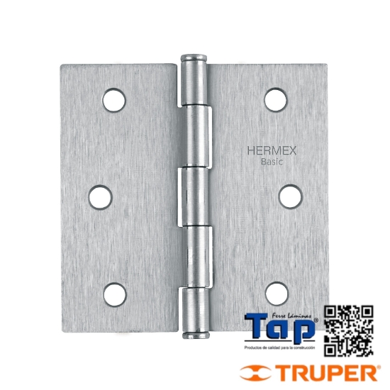Imagen de BISAGRA CUA 063 2-1/2" SATINADO CBZA PLANA BASIC