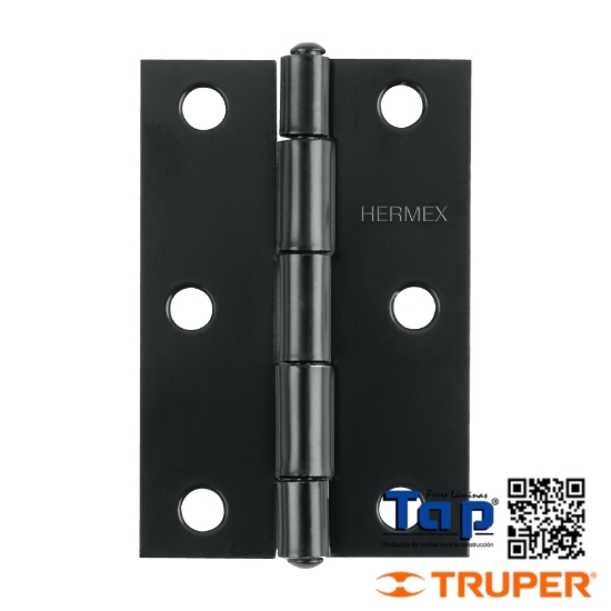 Imagen de BISAGRA RECT 076 3" NEGRA HERMEX