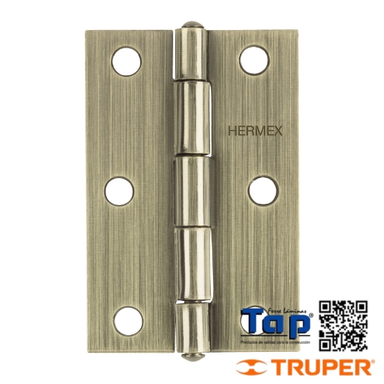 Imagen de BISAGRA RECT 088 3-1/2" LATON ANTIGUO HERMEX