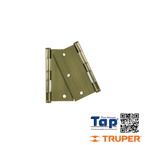 Imagen de BISAGRAS CUAS 088 3-1/2" PLANA LATON ANT BASIC BOL 2