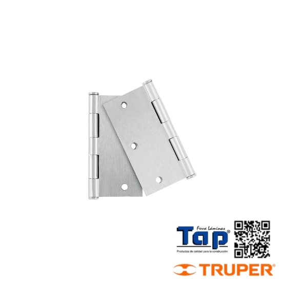 Imagen de BISAGRAS CUAS 088 3-1/2" PLANA SATINADO BASIC BOL 2