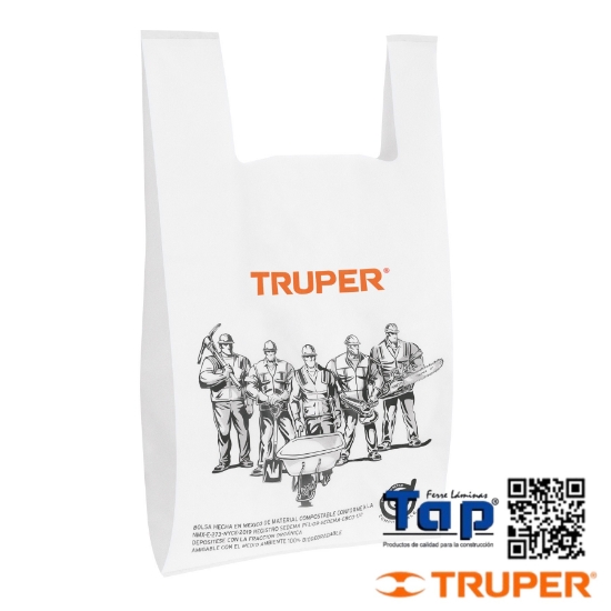 Imagen de BOLSAS PLASTICAS BIODEGRADABLES DE 34 X60 CM TRUPER 100 PZAS