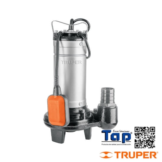Imagen de BOMBA SUMERGIBLE MET P AGUA SUCIA 1HP TRUPER
