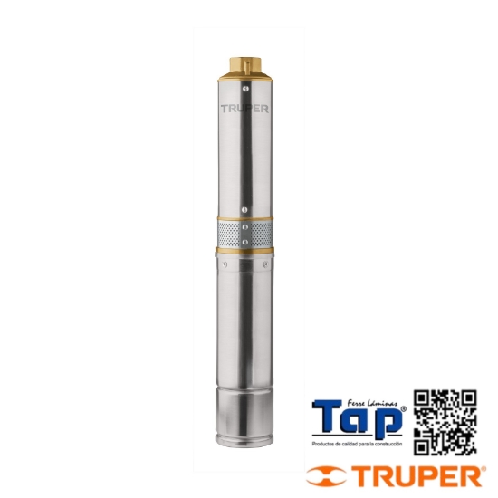 Imagen de BOMBA SUMERGIBLE P POZO PROFUNDO 050 012 1/2 HP 220V TRUPER