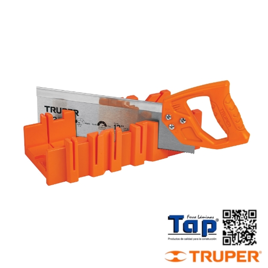 Imagen de CAJA DE INGLETE C SERRUCHO DE COSTILLA 305 12" TRUPER
