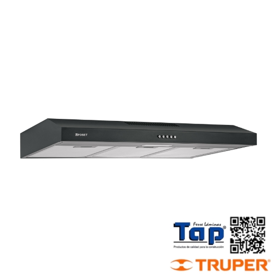 Imagen de CAMPANA EXTRACTORA 80 CM EMPOTRABLE NEGRA FOSET