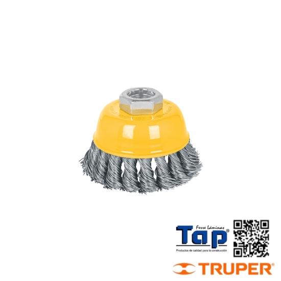 Imagen de CARDA COPA 076 3" ALAMBRE TRENZADO GRUESO EJE 015 5/8"-11 PR