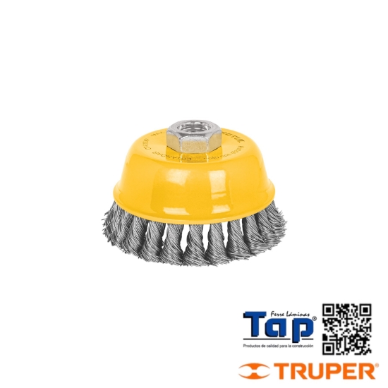 Imagen de CARDA COPA 102 4" ALAMBRE TRENZADO GRUESO EJE 015 5/8"-11 PR