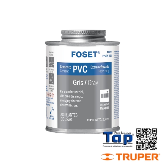 Imagen de CEMENTO P PVC GRIS MAXIMA VISCOSIDAD FOSET LATA 250ML