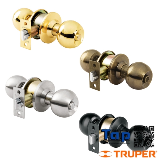 Imagen de CERRADURA T ESFERA CILINDRICO BAÑO NEGRO BASIC