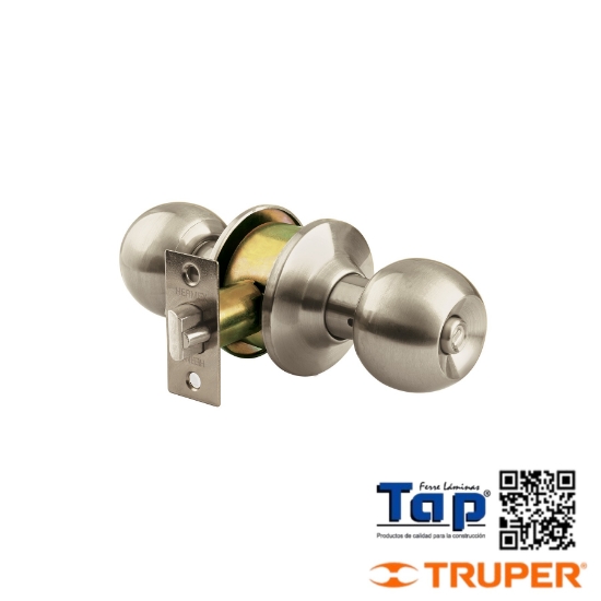 Imagen de CERRADURA T ESFERA P BAÑO NIQUEL SATIN HERMEX