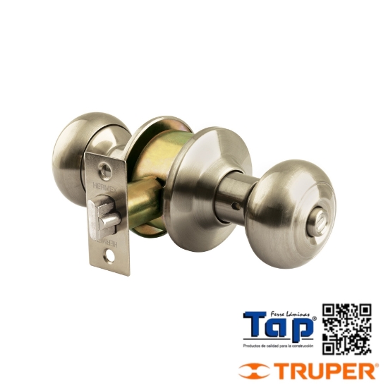 Imagen de CERRADURA T OVAL P BAÑO NIQUEL SATIN HERMEX