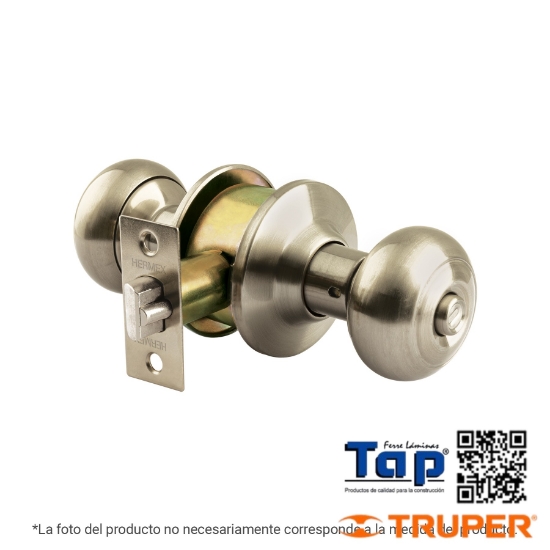 Imagen de CERRADURA T OVAL P ENTRADA NIQUEL SATIN HERMEX