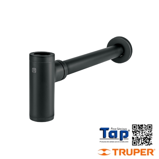 Imagen de CESPOL BOTE MINIMALISTA 032 1-1/4" NEGRO P LAVABO FOSET