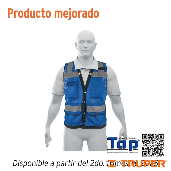 Imagen de CHALECO SEGURIDAD REFOR AZUL C BOLSAS L EXPERT