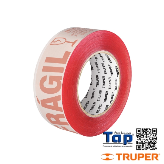 Imagen de CINTA EMPAQUE 48 MM X150 M"FRAGIL" TRUPER