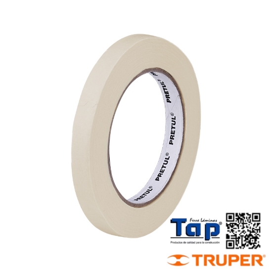 Imagen de CINTA MASKING TAPE DE 013 1/2" X50 M PRETUL