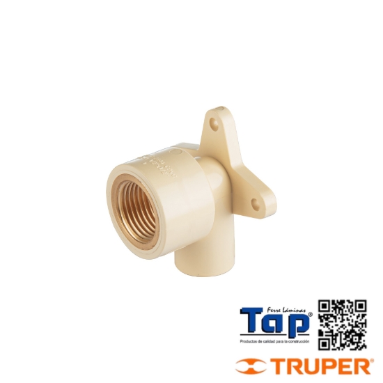 Imagen de CODO OREJA 90° CPVC 013 1/2" INSERTO METALICO-LATON FOSET