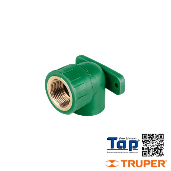 Imagen de CODO OREJA 90° PPR 019 3/4" HEMBRA C INSERTO METALICO FOSET