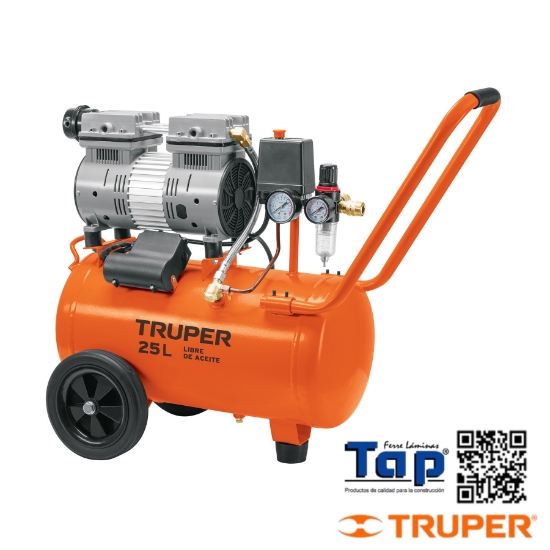 Imagen de COMPRESOR AIRE SILENCIOSO LIBRE DE ACEITE 25 L 2 HP