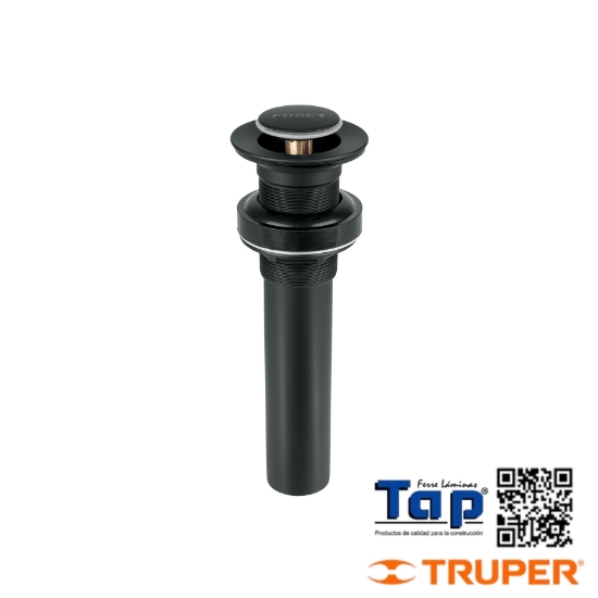 Imagen de CONTRA P LAVABO SIN REBOSADERO PUSH LATON NEGRO 032 1-1/4"