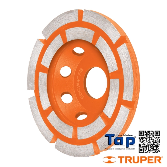 Imagen de COPA DIAMANTE DOBLE HILERA 102 4" X022 7/8" TRUPER