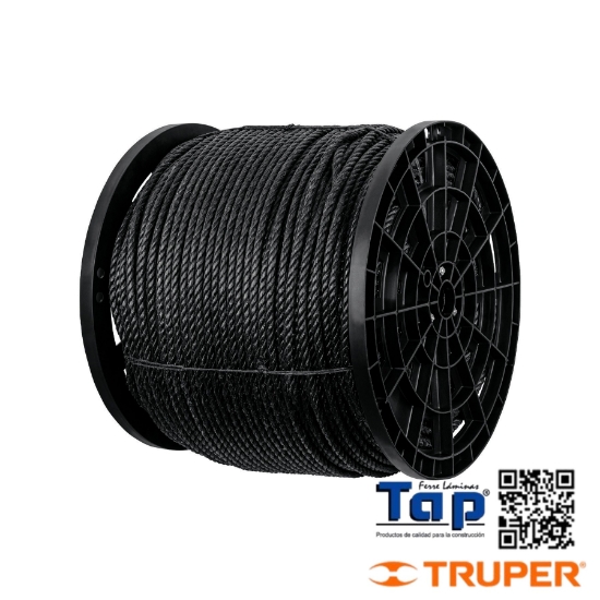Imagen de CUERDA NEGRA DE POLIPROPILENO 10 MM CARRETE 20KG