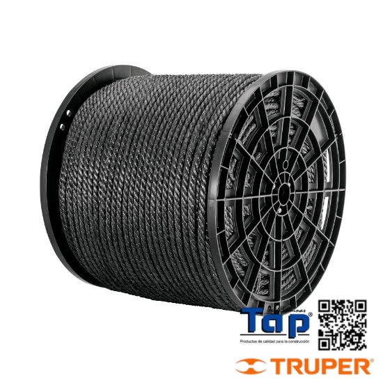 Imagen de CUERDA NEGRA DE POLIPROPILENO 13 MM CARRETE 30KG