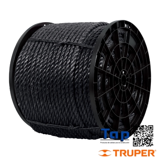 Imagen de CUERDA NEGRA DE POLIPROPILENO 19 MM CARRETE 30KG