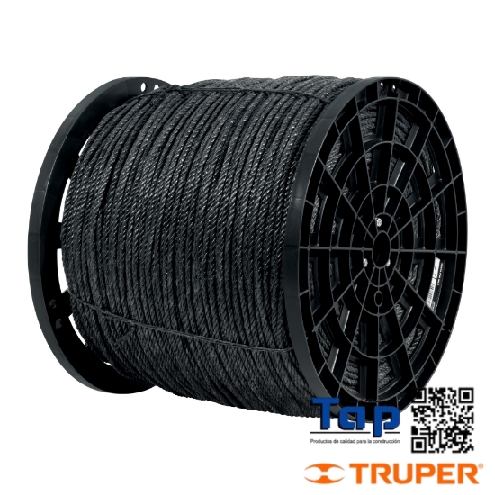 Imagen de CUERDA NEGRA DE POLIPROPILENO 8 MM CARRETE 20KG