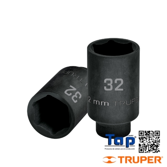 Imagen de DADO LARGO IMPACTO 32 MM 6 PTAS CUA 013 1/2" TRUPER
