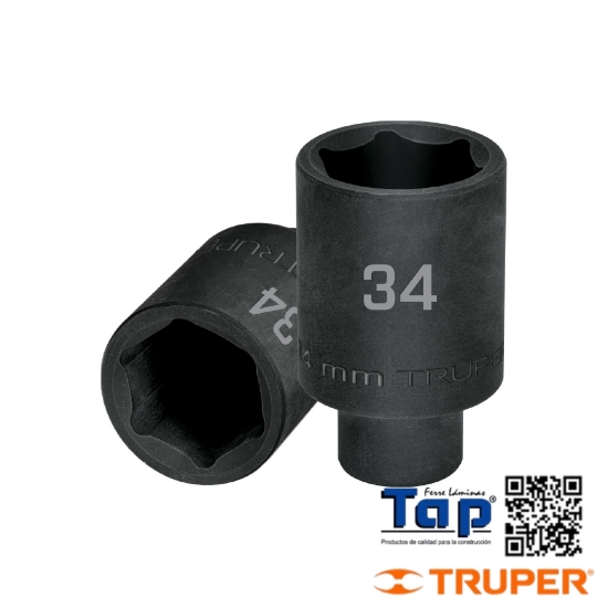 Imagen de DADO LARGO IMPACTO 34 MM 6 PTAS CUA 013 1/2" TRUPER