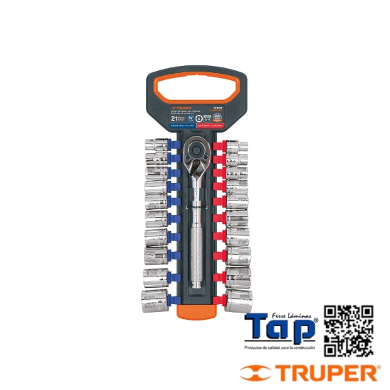 Imagen de DADOS MM Y STD C MATRACA CUA 009 3/8" TRUPER JGO