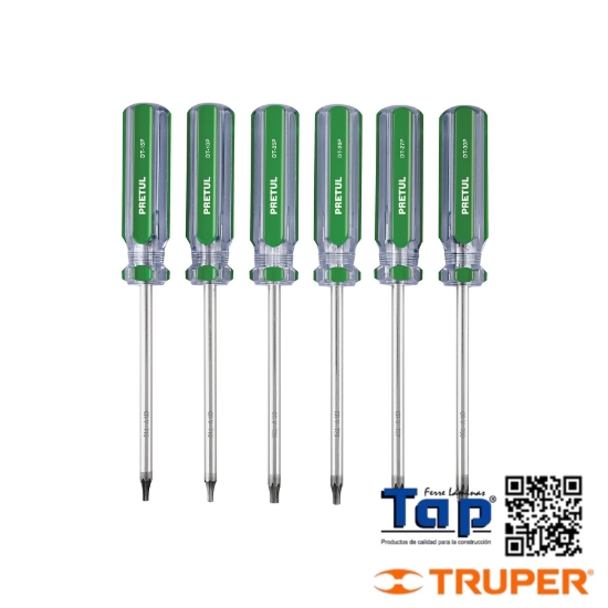 Imagen de DESARMADORES TORXMANGO DE PVC PRETUL JGO 6